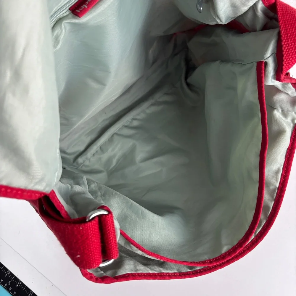 Kipling Madhouse Messenger‎ Bag Unisex Large Red Expandable Nylon Crossbody Y2K